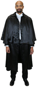 Inverness Satin Cape - Black/Black