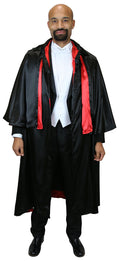 Inverness Satin Cape - Black/Red