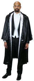 Inverness Satin Cape - Black/White