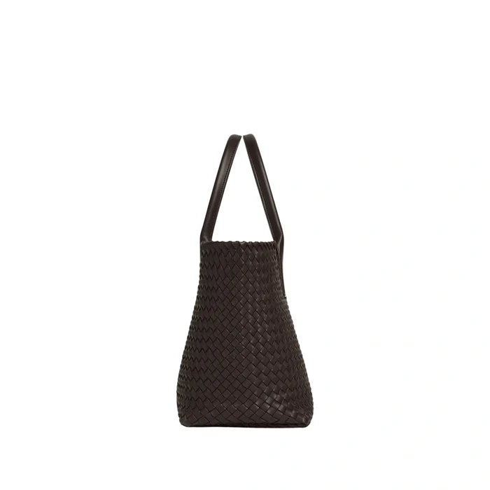 Italian Leather Handwoven Tote Bag