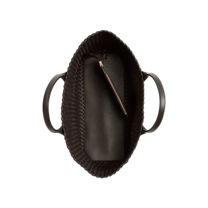 Italian Leather Handwoven Tote Bag