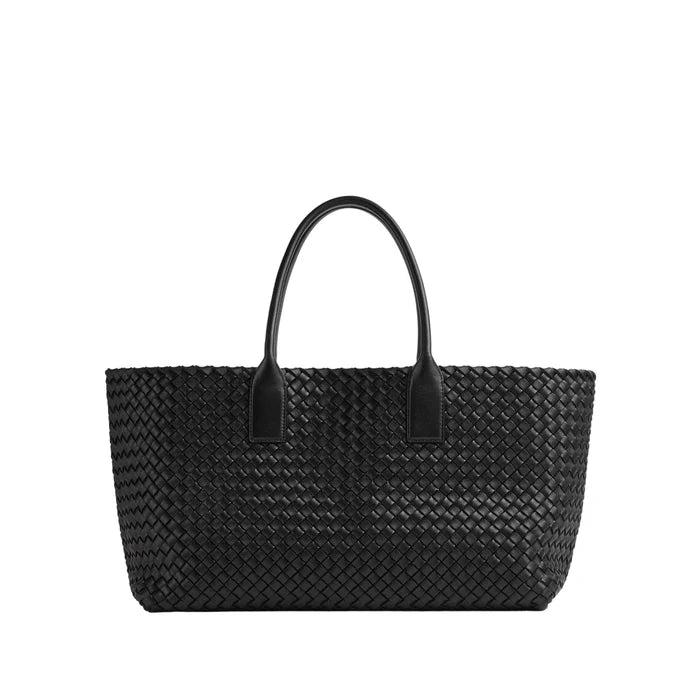 Italian Leather Handwoven Tote Bag