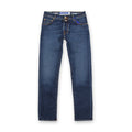 Jacob Cohen - Nick Slim Fit Orange Badge Jeans in Blue - Nigel Clare
