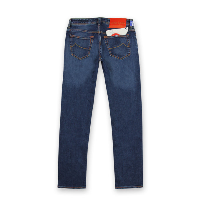 Jacob Cohen - Nick Slim Fit Orange Badge Jeans in Blue - Nigel Clare
