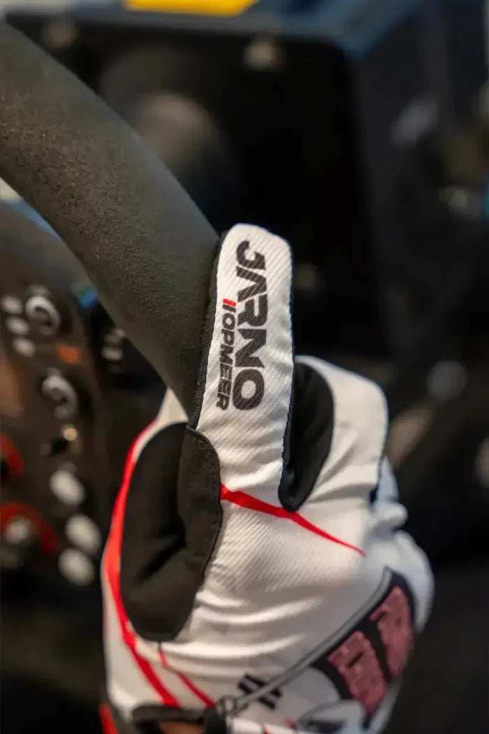 Jarno Opmeer - Sim Racing Gloves - INDICATOR - White - Sim Race Webshop B.V.