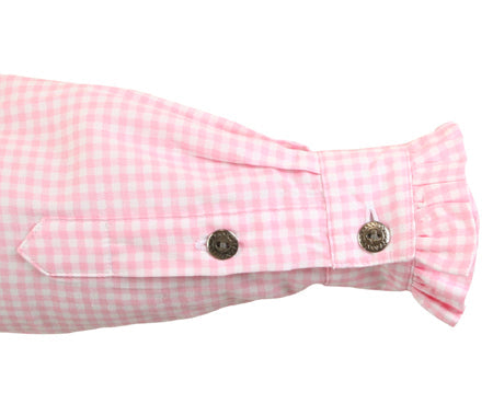 Josie Bib Blouse - Pink Check