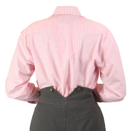 Josie Bib Blouse - Pink Check