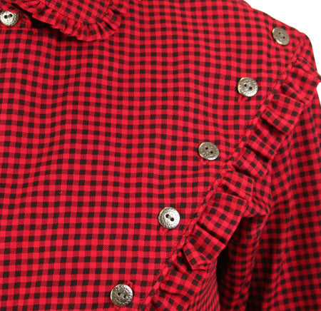 Josie Bib Blouse - Red Check