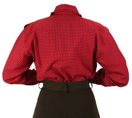 Josie Bib Blouse - Red Check