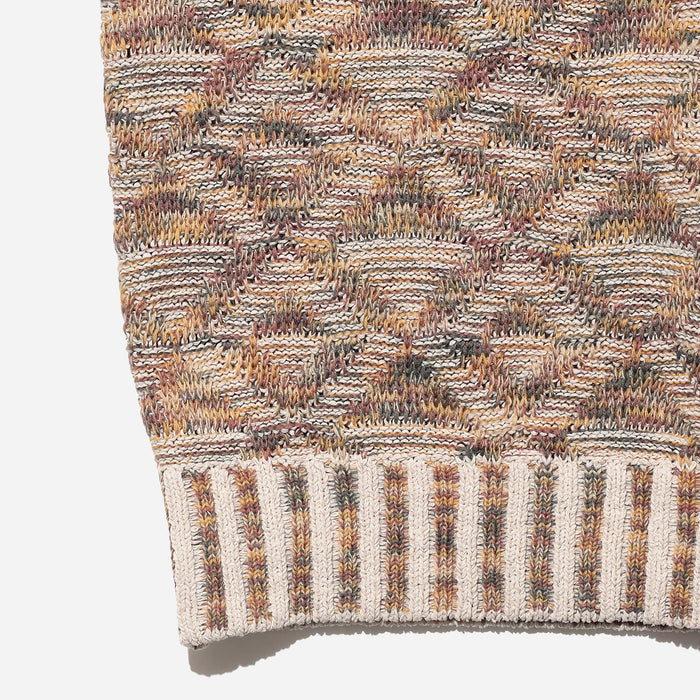 KASURI INDIGO DYED JACQUARD VEST - BEIGE