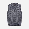 KASURI INDIGO DYED JACQUARD VEST - NAVY