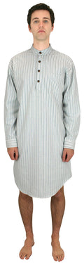 Killian Flannel Nightshirt - Blue Stripe