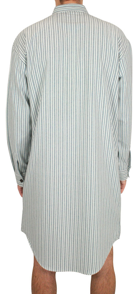 Killian Flannel Nightshirt - Blue Stripe