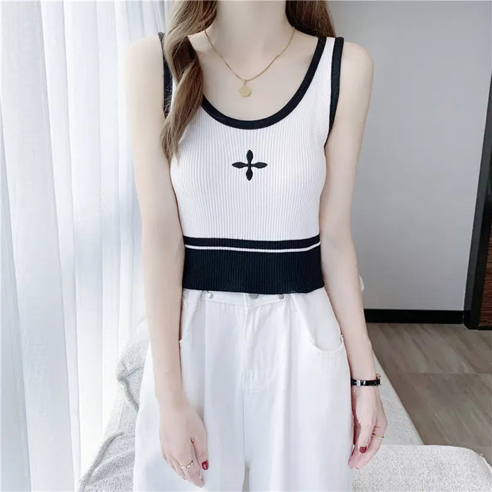 Knitted Color block Tank Top fashionnsio