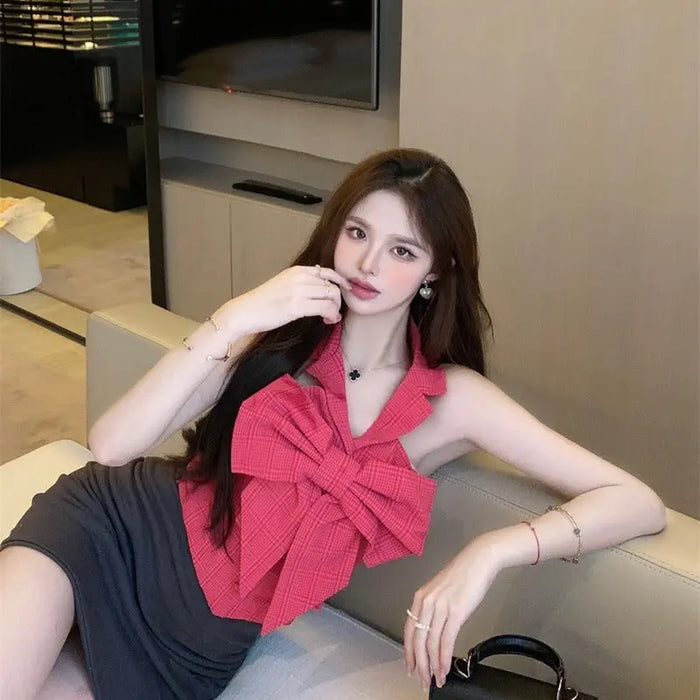 Big Bow Halter Top fashionnsio