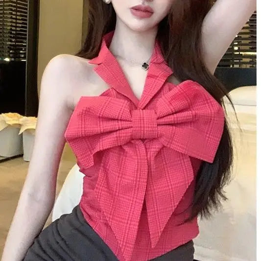 Big Bow Halter Top fashionnsio