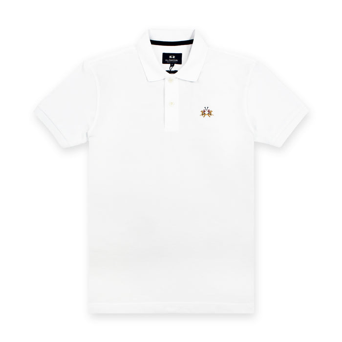 La Martina - Slim Fit SS Polo Shirt in White - Nigel Clare