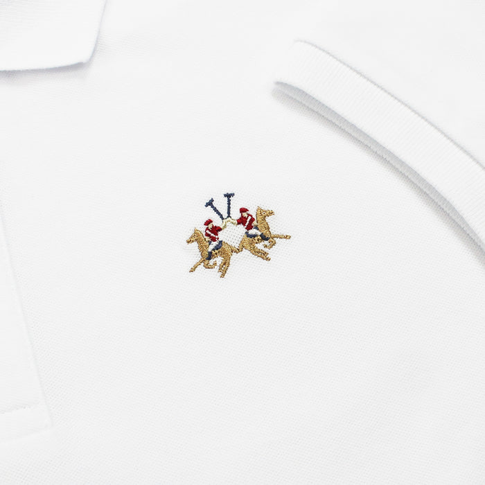 La Martina - Slim Fit SS Polo Shirt in White - Nigel Clare