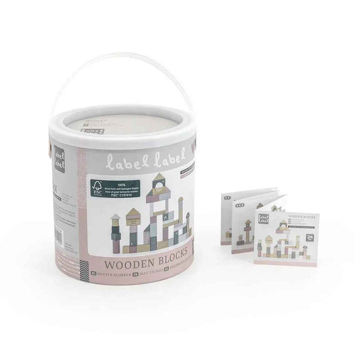 Label Label® Lesene kocke Pink 50 kos Label Label