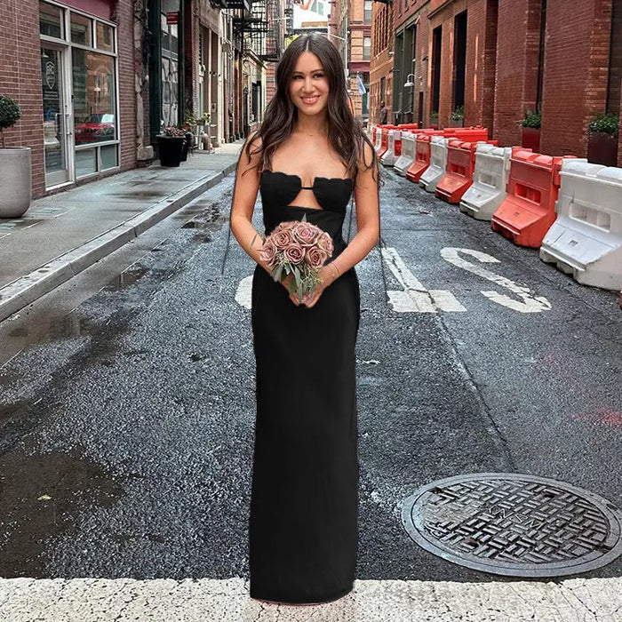 Lace Up Floral Long Dress fashionnsio