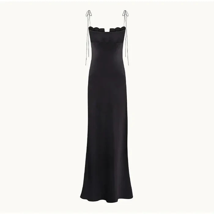 Lace Up Floral Long Dress fashionnsio