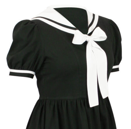 Ladies 1900s Bathing Suit - Black/White