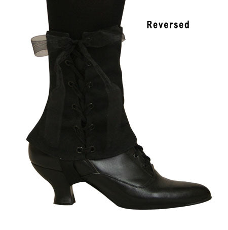 Ladies Spats - Black Brocade (One Pair)
