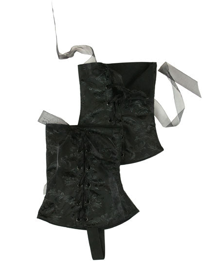 Ladies Spats - Black Brocade (One Pair)