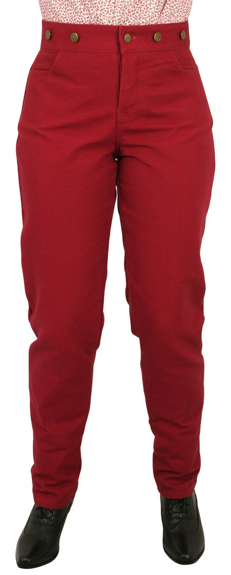 Ladies Classic Canvas Pants - Red