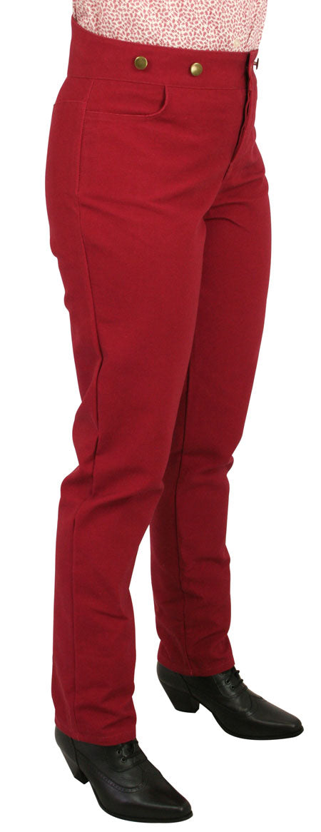Ladies Classic Canvas Pants - Red