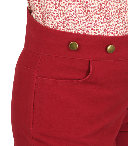 Ladies Classic Canvas Pants - Red