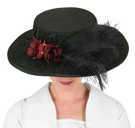 Ladies Day Hat - Black/Burgundy