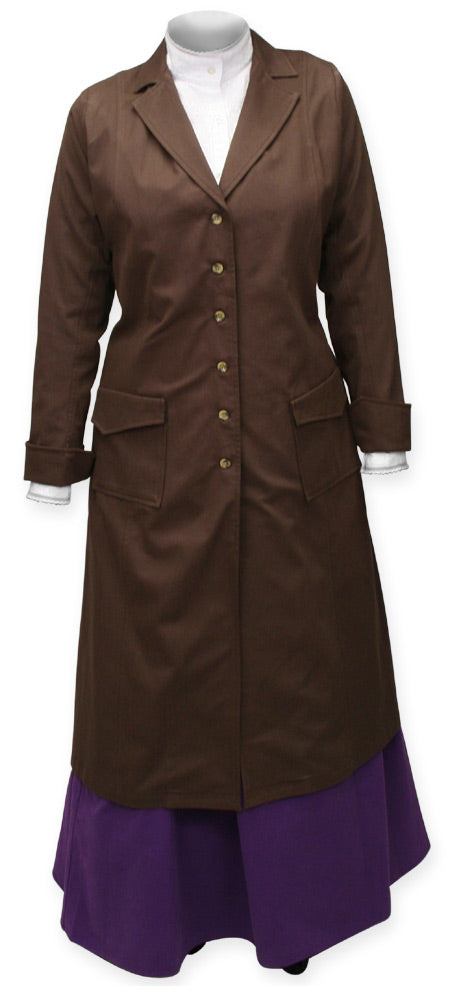 Ladies Car Coat - Chocolate Twill