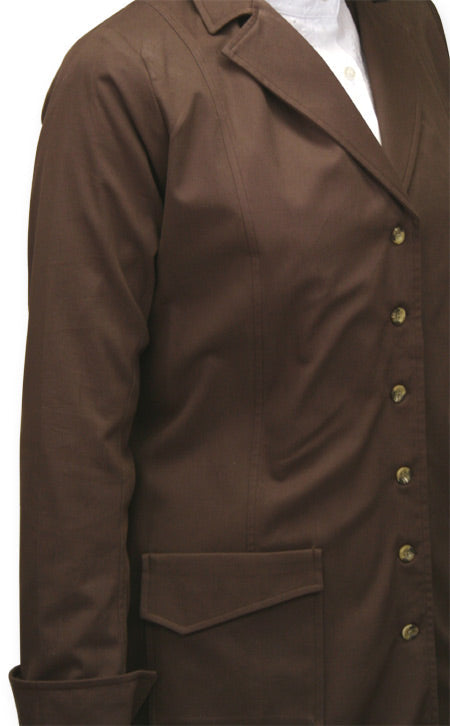 Ladies Car Coat - Chocolate Twill