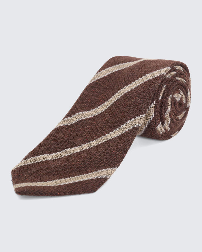 Lansberry Warm Handle Brown Stripe Tie