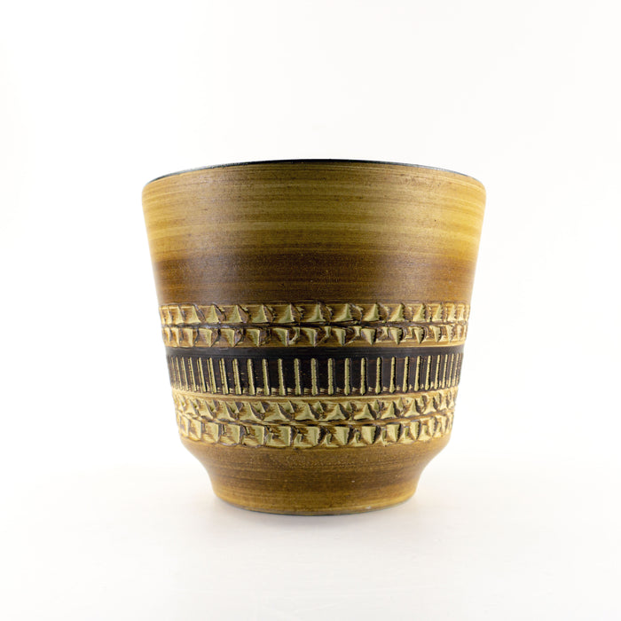 LARGE 1960s embossed CLINKER PLANTER Sgraffito