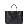 Large Arco Tote Woven leather Bag in Nero