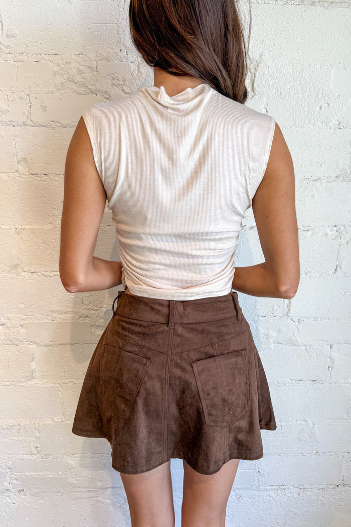Lasso Twirl Suede Skirt, Suede Skirt, Fall and Winter Skirts, Skirts, Mini Skirts, Fall Styles, Adeline Boutique, Dallas Boutique, Women's Fashion