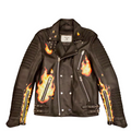 Le Feu Painted Leather Biker Jacket