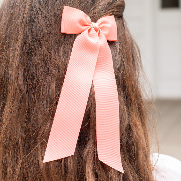 Light Coral Birdie Hair Bow