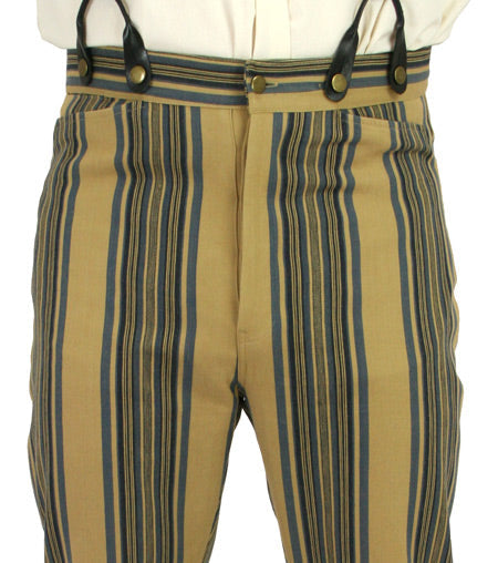 Linville Trousers - Khaki/Blue Stripe