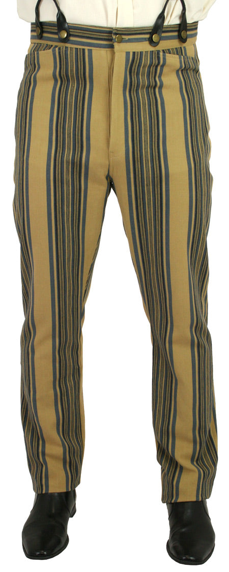 Linville Trousers - Khaki/Blue Stripe