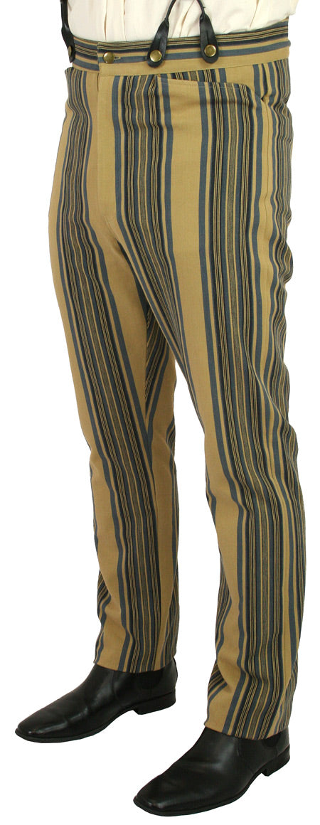 Linville Trousers - Khaki/Blue Stripe