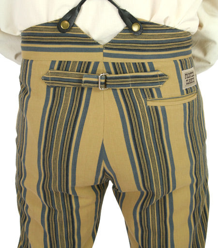 Linville Trousers - Khaki/Blue Stripe