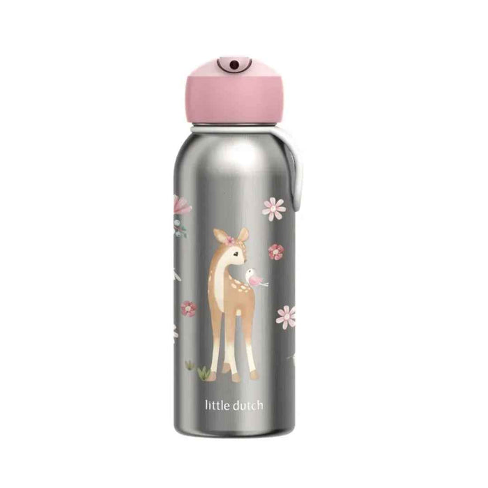 Little Dutch® Otroška steklenička iz nerjavečega jekla flip-up Fairy Garden 350ml Little Dutch