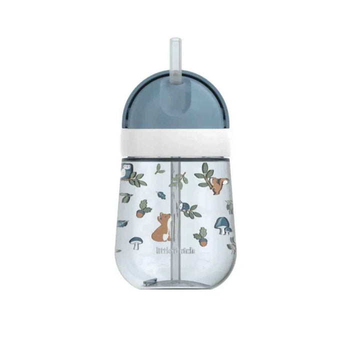 Little Dutch® Steklenička s slamico Forest Friends 300ml Little Dutch