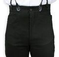 Livingston Black Brushed Cotton Trousers