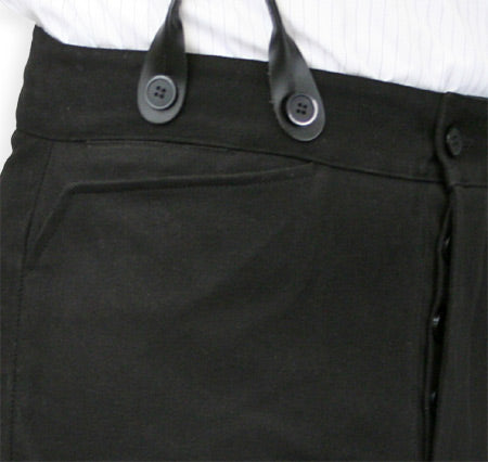 Livingston Black Brushed Cotton Trousers