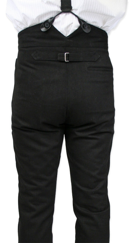Livingston Black Brushed Cotton Trousers