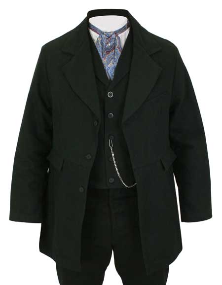 Livingston Old West Marshall Coat - Black